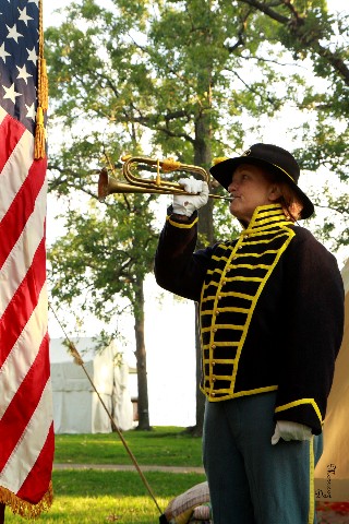 The Chief Bugler sounds the call for 'Boots and Saddles'